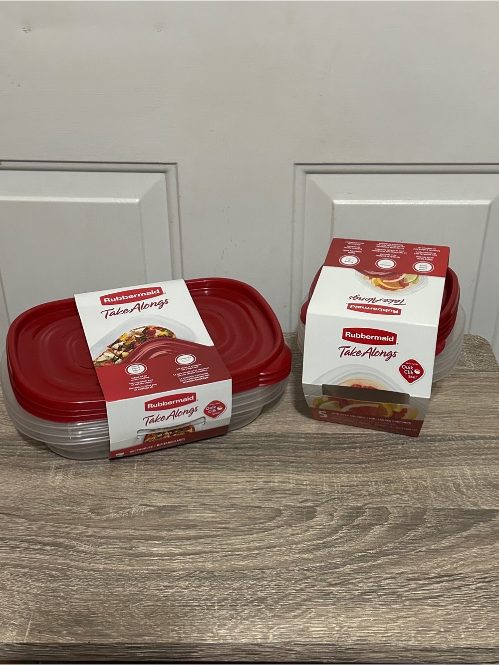 Rubbermaid Takealongs Set of 3 Rectangles 4 Cups/Set Of 4-2.1 Cups Deep Squares